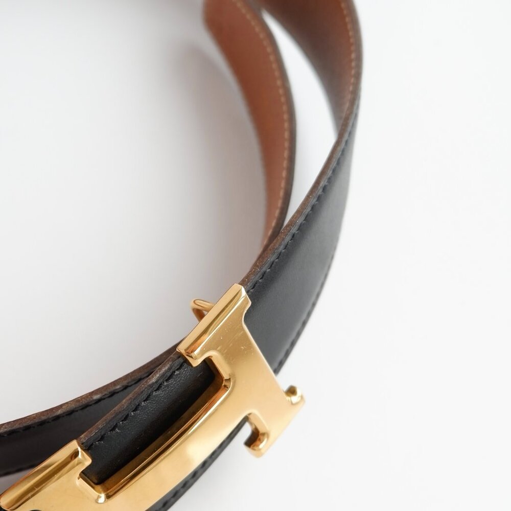 Authentic Preowned Hermes Black/ Brown H Belt GHW - 65 - Picture 11 of 13